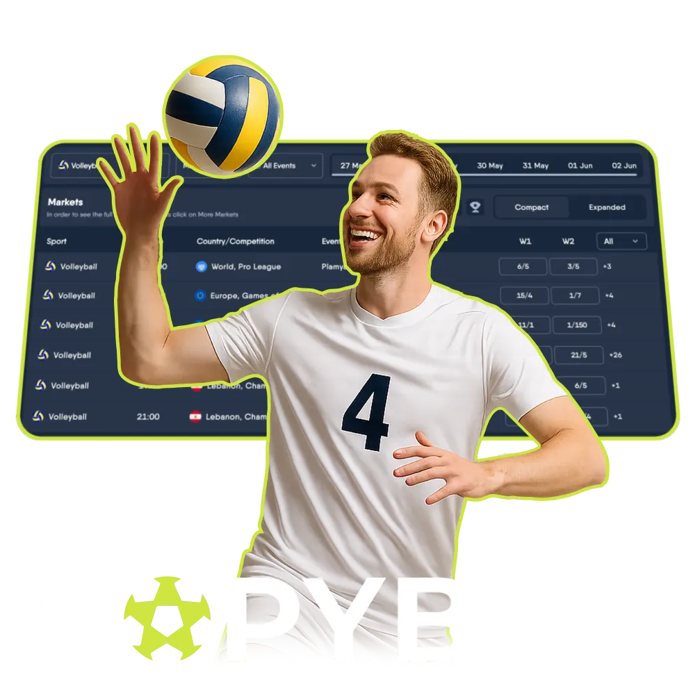 Place winning volleyball bets online with Copybet.