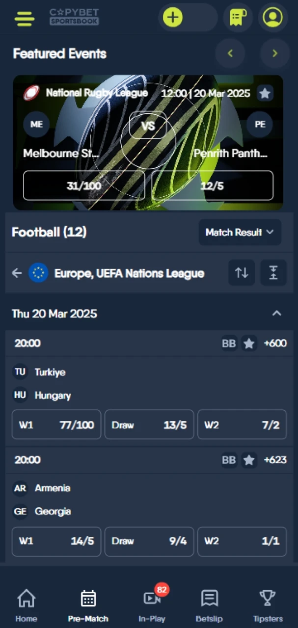 Start betting in the CopyBet app.