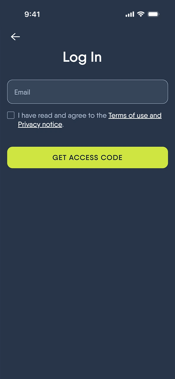 Create an account or sign in using the Copybet iOS app.