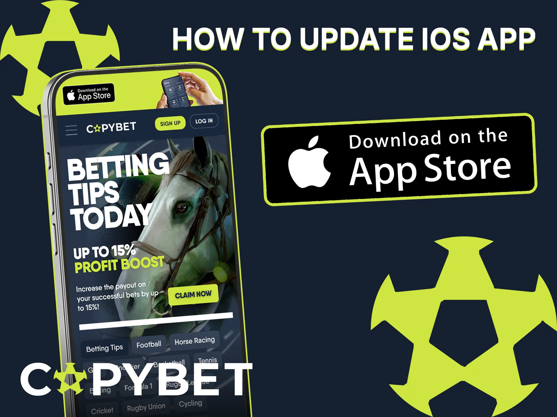 Refresh your iOS Copybet app to access premium sports betting markets.