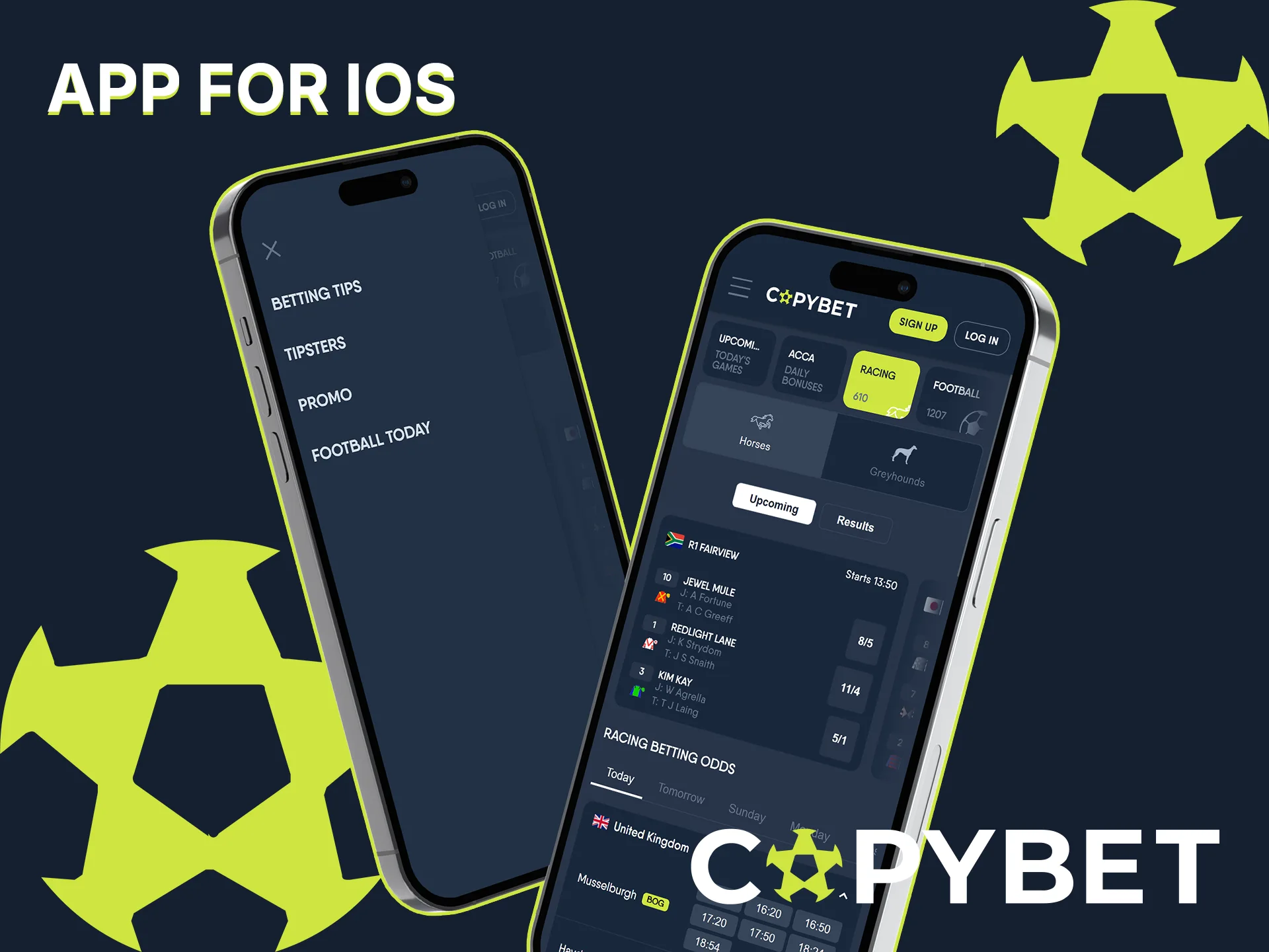 Download the iOS version of the Copybet app to start wagering.