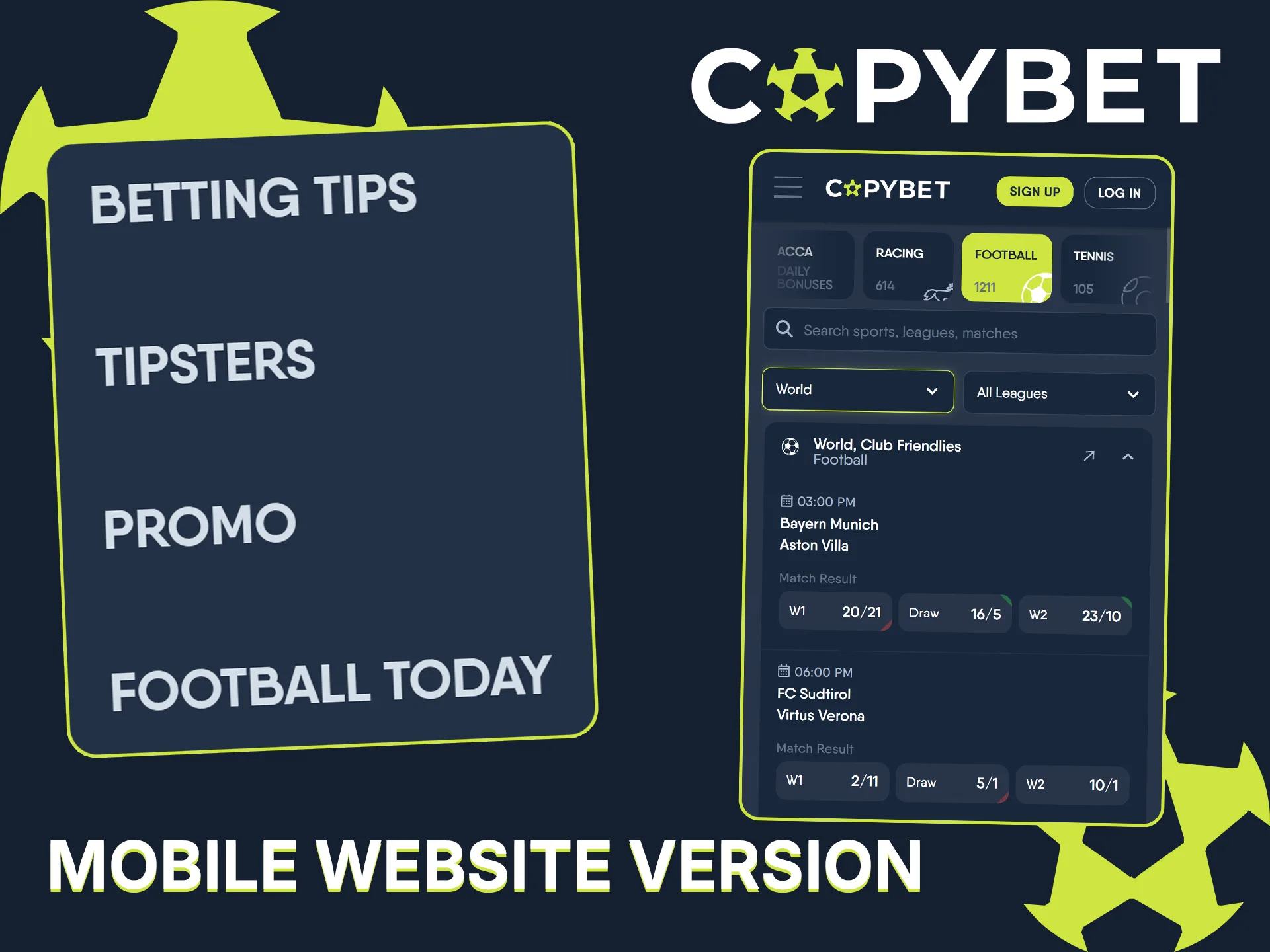 Wager via the mobile site without downloading the Copybet app directly.