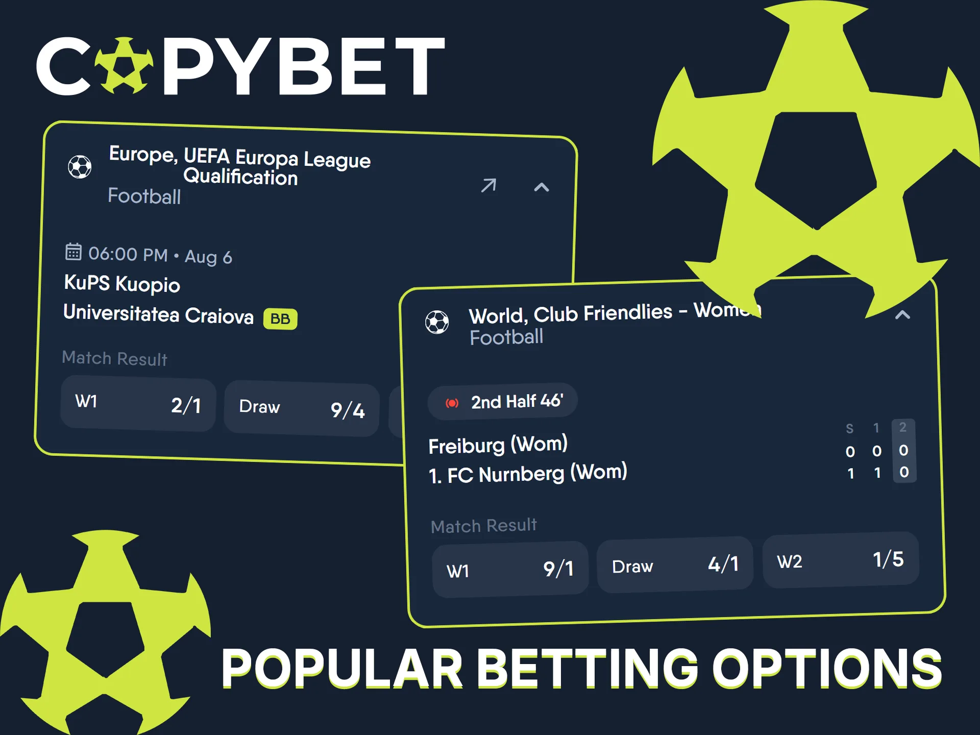 Explore top sports markets and make your winning predictions on Copybet.