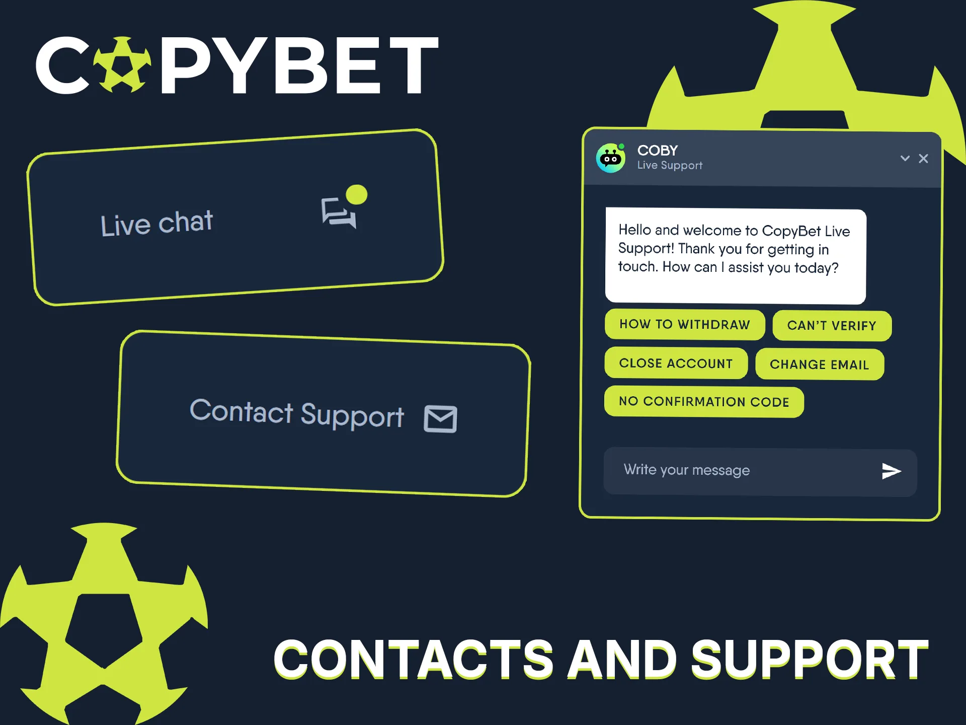 Reach out to the helpful assistance team at Copybet for guidance.